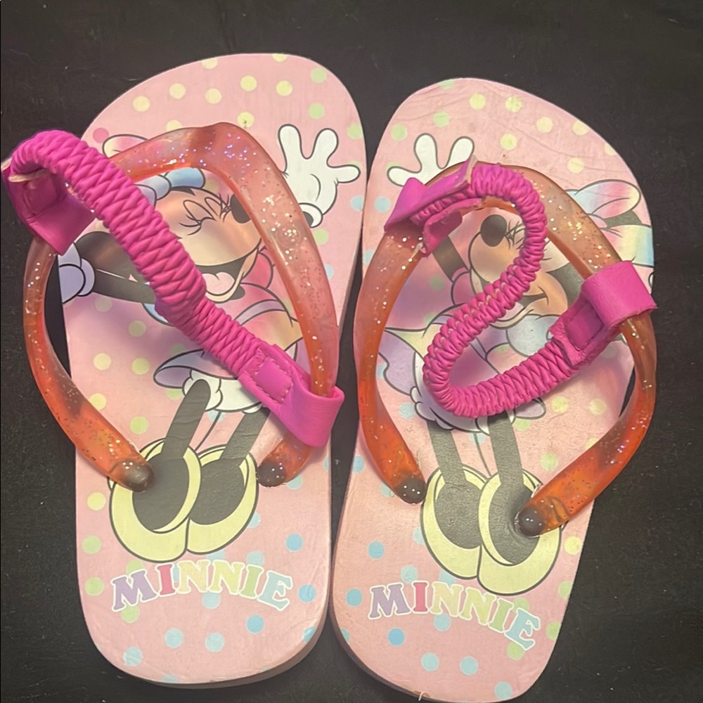 Mouse Pink and Orange Kids Flip Flops